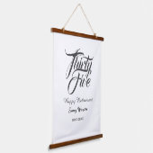 Happy retirement bold letter name year elegant sim hangend wandkleed (Gebogen)