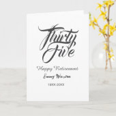 Happy retirement bold letter name year elegant sim kaart (Gele Bloem)