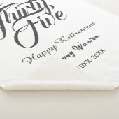 Happy retirement bold letter name year elegant sim sherpa deken (3/4)