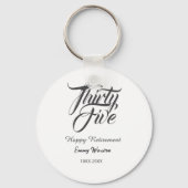 Happy retirement bold letter name year elegant sim sleutelhanger (Achterkant)