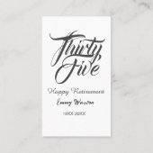 Happy retirement bold letter name year elegant sim visitekaartje (Achterkant)