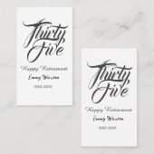 Happy retirement bold letter name year elegant sim visitekaartje (Voorkant / Achterkant)