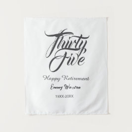 Happy retirement bold letter name year elegant sim wandkleed