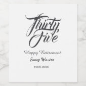 Happy retirement bold letter name year elegant sim wijn etiket (Enkel label)