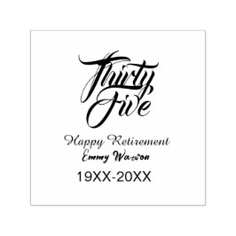 Happy retirement bold letter name year elegant sim  zelfinktende stempel