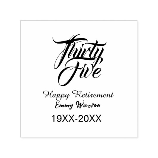 Happy retirement bold letter name year elegant sim  zelfinktende stempel (Design)