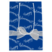 Happy Retirement bow op blauw Medium Cadeauzakje (Achterkant)