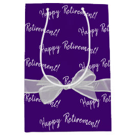 Happy Retirement Bow op Paars Medium Cadeauzakje