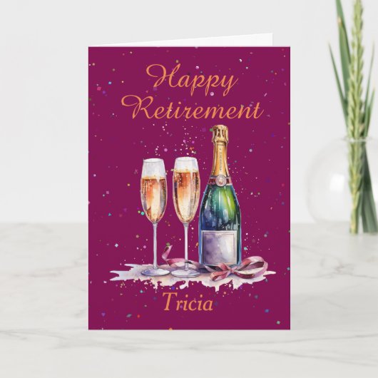 Happy Retirement Bubbly Celebration Kaart (Voorkant)