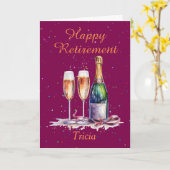 Happy Retirement Bubbly Celebration Kaart (Gele Bloem)