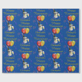 Happy Retirement Celebration Sparking Wine Blue Cadeaupapier (Vlak)