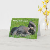 Happy Retirement - Chimpansee Wenskaart Kaart (Gele Bloem)