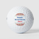 Happy Retirement Colorful Confetti Add Name Golfballen (Voorkant)