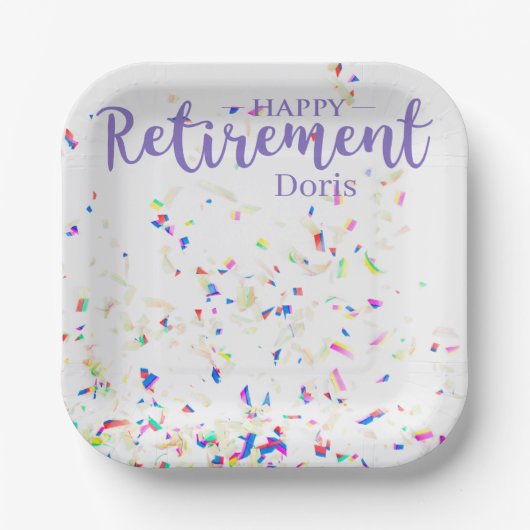 Happy Retirement Confetti Paper Bord (Voorkant)