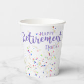 Happy Retirement Confetti Paper cup Papieren Bekers (Achterkant)