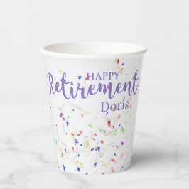 Happy Retirement Confetti Paper cup Papieren Bekers