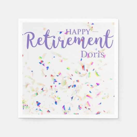 Happy Retirement Confetti Paper Napkin Servet (Voorkant)