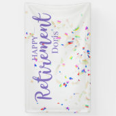 Happy Retirement Confetti Spandoek (Verticaal)
