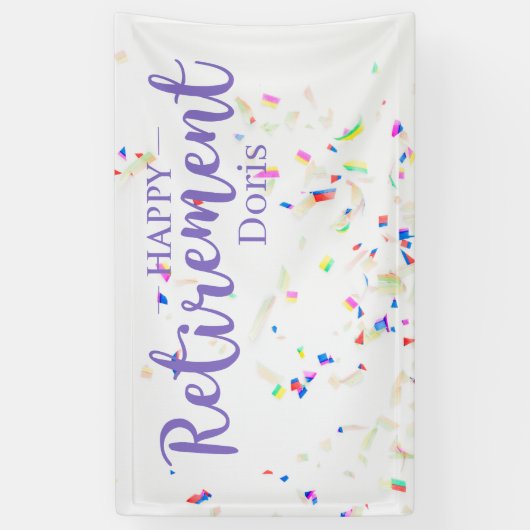 Happy Retirement Confetti Spandoek (Verticaal)