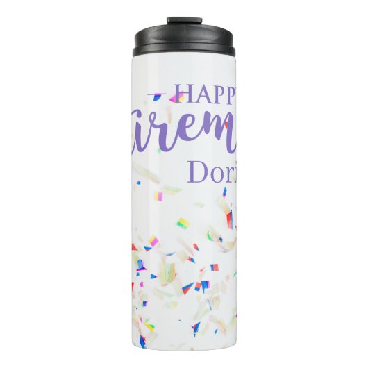 Happy Retirement Confetti Thermal Tumbler Thermosbeker (Voorkant)