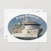 Happy Retirement: Cruiseschip 3 (ovaal) Briefkaart (Voorkant / Achterkant)
