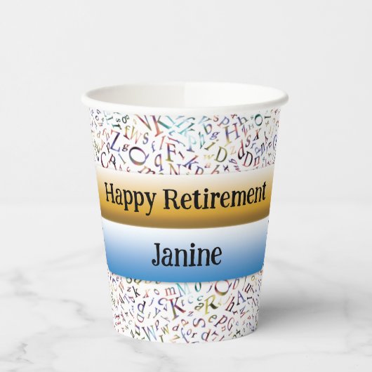 Happy Retirement Custom Teacher Letter Scramble Papieren Bekers (Links)