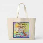 Happy Retirement Cute Dancing Dog Jumping with Joy Grote Tote Bag (Achterkant)