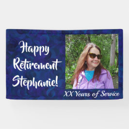 Happy Retirement Dark Blue Photo Retirement Party Spandoek