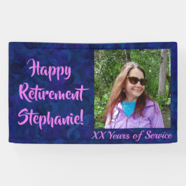 Happy Retirement Dark Blue Photo Retirement Party Spandoek