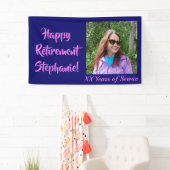 Happy Retirement Dark Paarse Photo Retirement Spandoek (Insitu)