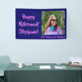 Happy Retirement Dark Paarse Photo Retirement Spandoek (Beurs)