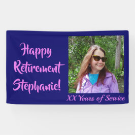 Happy Retirement Dark Paarse Photo Retirement Spandoek