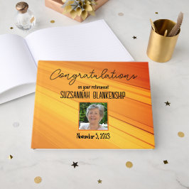 Happy Retirement Diagonal Gold Streak Aangepaste f Gastenboek