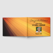 Happy Retirement Diagonal Gold Streak Aangepaste f Gastenboek (Volledig)