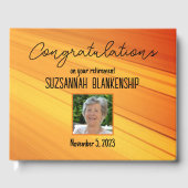 Happy Retirement Diagonal Gold Streak Aangepaste f Gastenboek (Voorkant)