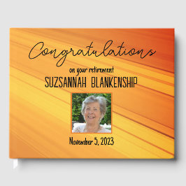 Happy Retirement Diagonal Gold Streak Aangepaste f Gastenboek