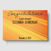 Happy Retirement Diagonal Gold Streaks Aangepast Gastenboek (Voorkant)