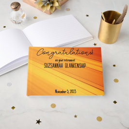Happy Retirement Diagonal Gold Streaks Aangepast Gastenboek
