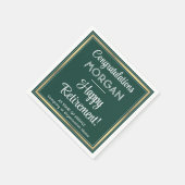 Happy Retirement Elegant Groen en Goud Partij Servet (Hoek)