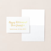 Happy Retirement Elegant Script Calligraphy Folie Kaarten (Display)