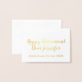 Happy Retirement Elegant Script Calligraphy Folie Kaarten (Voorkant met envelop)
