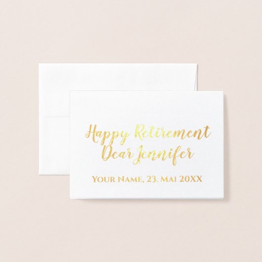 Happy Retirement Elegant Script Calligraphy Folie Kaarten (Voorkant met envelop)