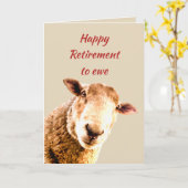 Happy Retirement Ewe Funny Sheep Animal Humor Kaart (Gele Bloem)