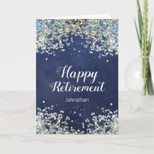 Happy Retirement Faux Glitter Confetti Kaart