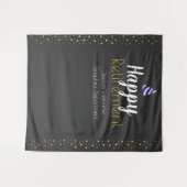 Happy Retirement Faux Gold Confetti Wandkleed (Voorkant (horizontaal))