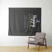 Happy Retirement Faux Gold Confetti Wandkleed (In Situ (horizontaal))