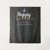 Happy Retirement Faux Gold Confetti Wandkleed (Voorkant)