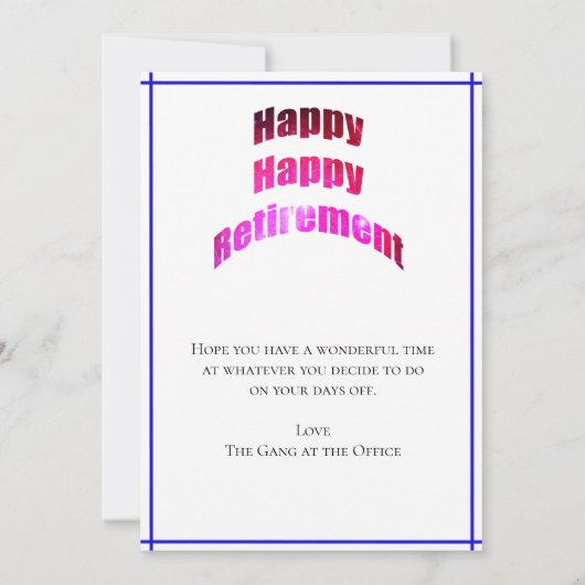 Happy Retirement feliciteert haar naam - Kaart (Achterkant)