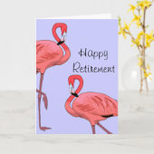 Happy Retirement Flamingos  Style Kaart (Gele Bloem)