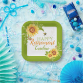 Happy Retirement Floral Sunflower Papieren Bordje (Feest)